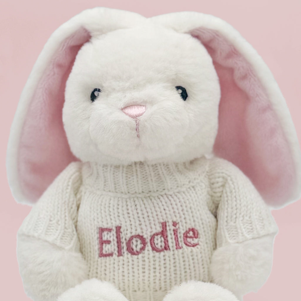 Personalised Baby Bunny with Jumper, Pink