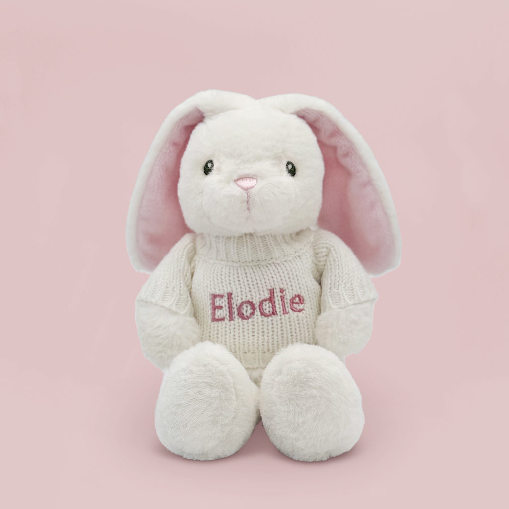 Personalised Baby Bunny with Jumper, Pink