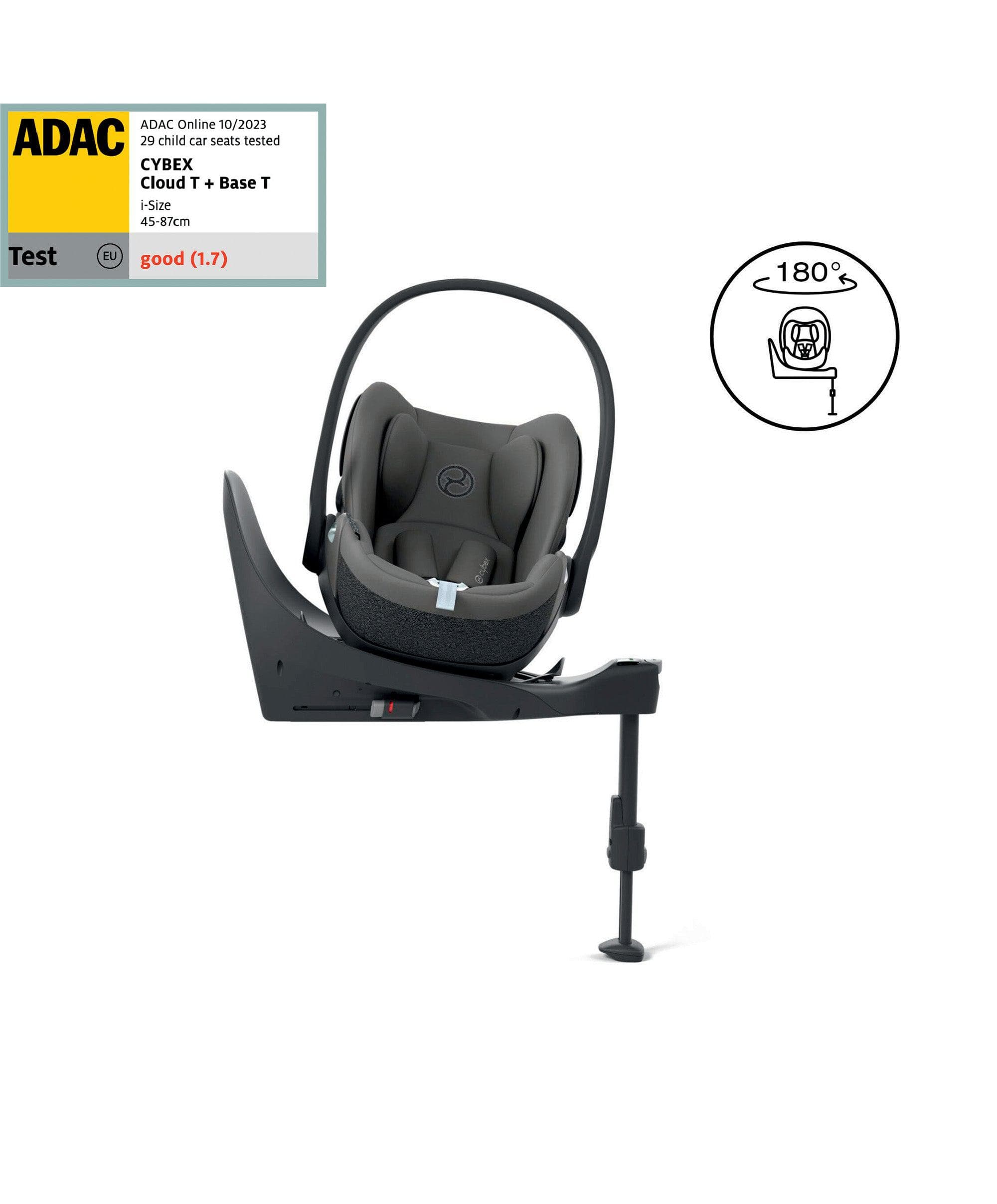 CYBEX Cloud T i-Size Rotating Baby Car Seat - Mirage Grey
