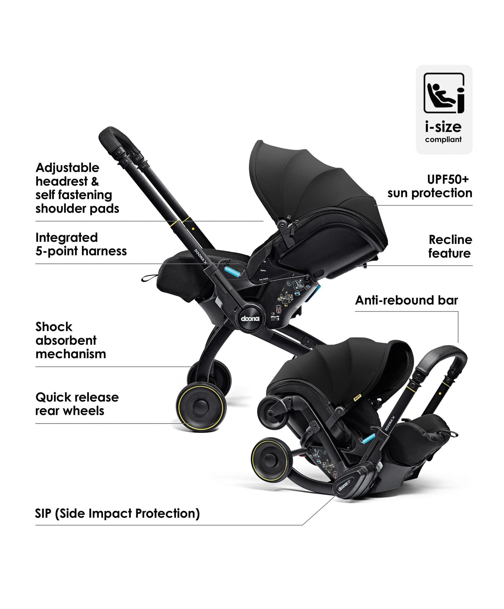 Doona X Car Seat & Stroller - Nitro Black