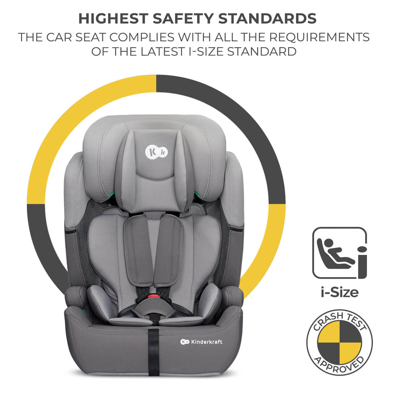 Kinderkraft Comfort Up iSize Car Seat - Grey