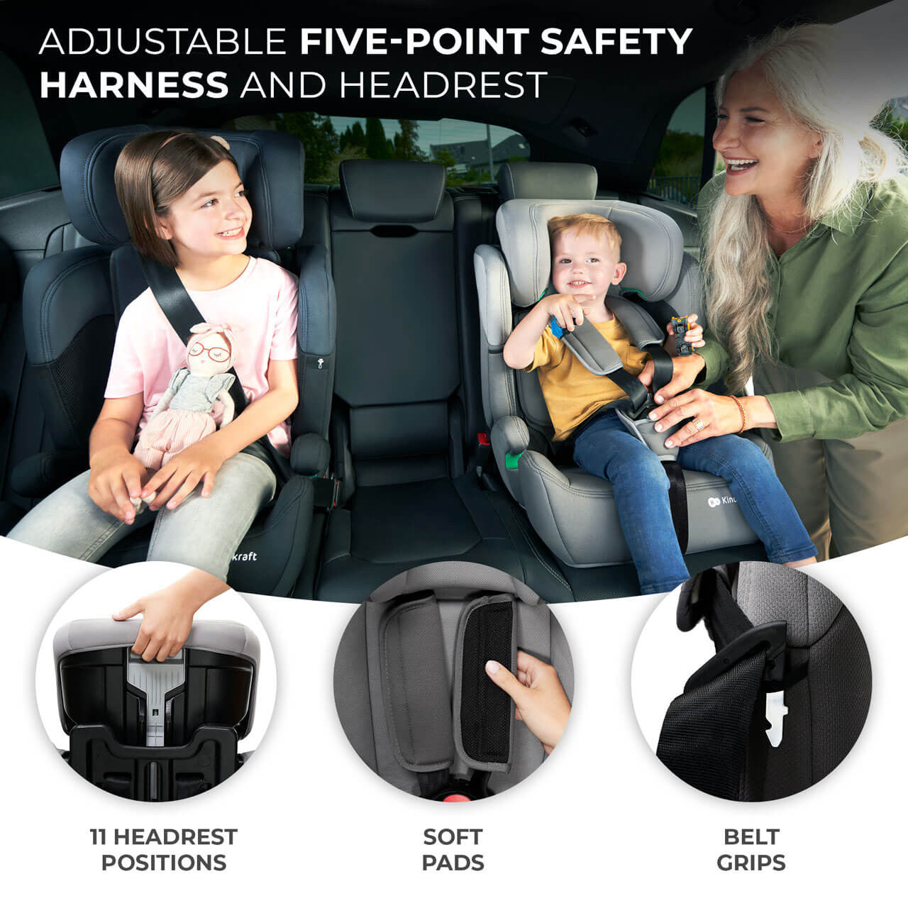 Kinderkraft Comfort Up iSize Car Seat - Grey