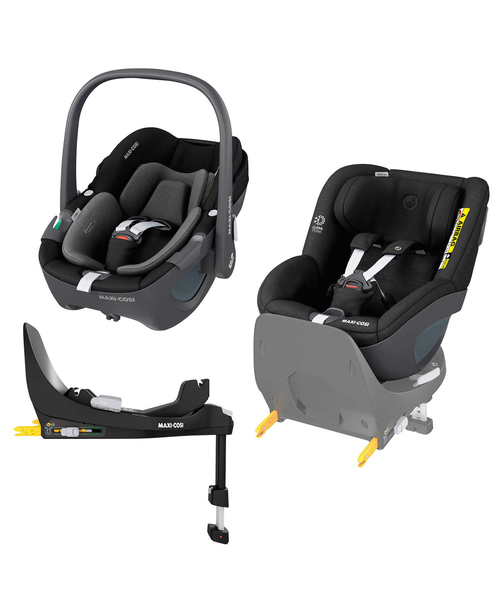 Maxi-Cosi Pebble & Pearl 360 Car Seat Bundle - Black